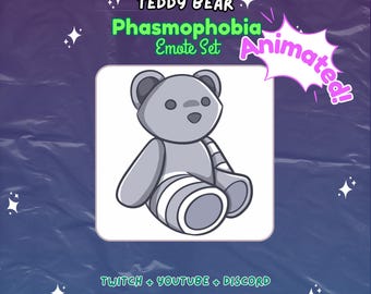 Emote animado de Twitch de Youtube de oso de peluche de Phasmophobia