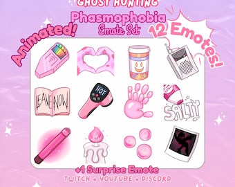 Premium Phasmophobia Pink Ghost Twitch Youtube Emote Set
