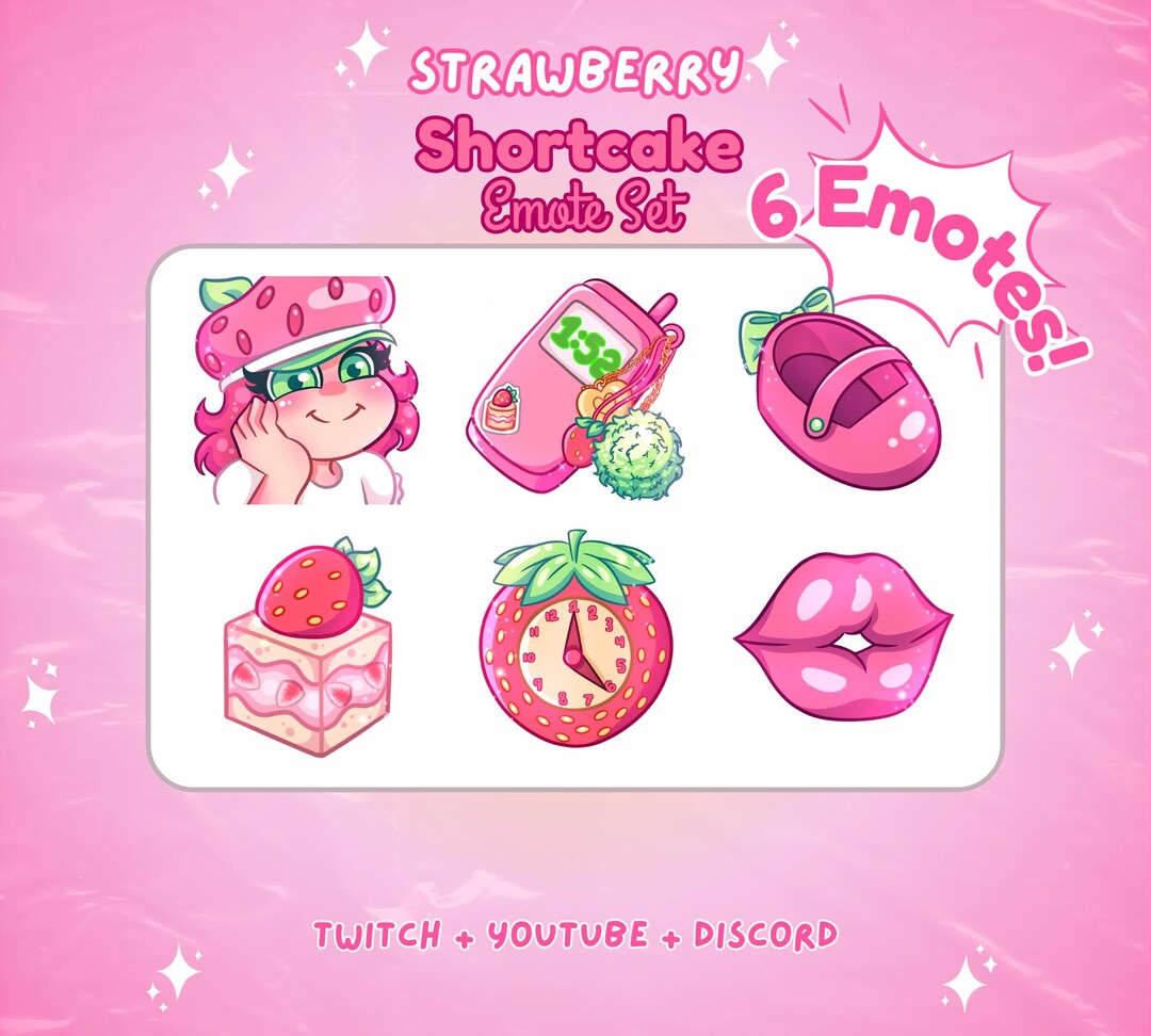 Strawberry Shortcake Twitch Youtube Emote Set - Etsy