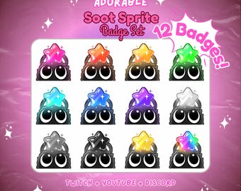 Soot Sprites Badge Set Twitch Youtube Discord Streams