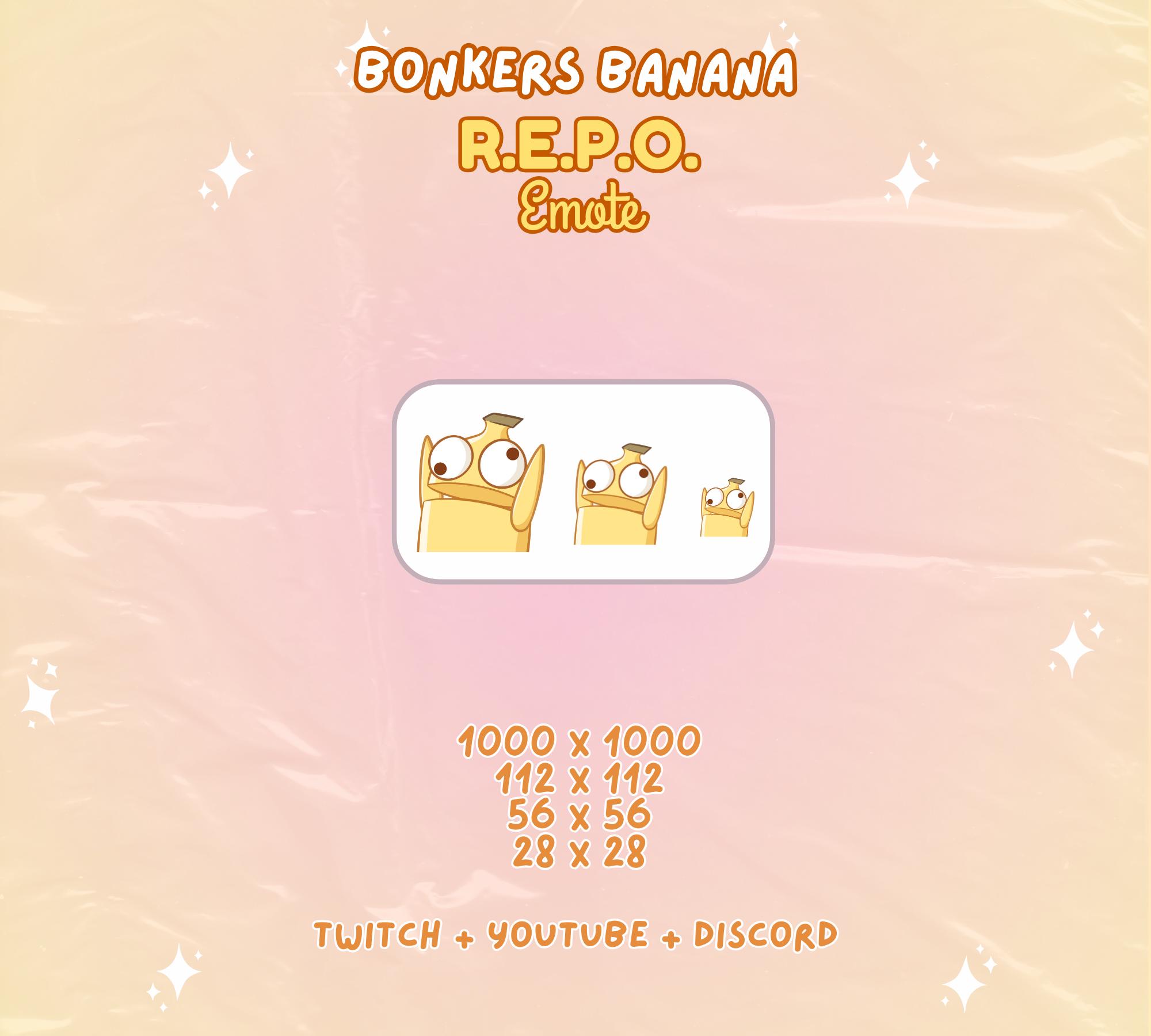 R.E.P.O Bonkers Banana Animated Emote Twitch Youtube Discord Streams - Etsy