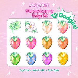 Strawberry Badge Set Twitch Youtube Discord Stream