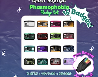 Phasmophobia ID Card Geist Twitch Youtube Badge Set