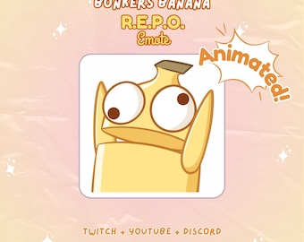 R.E.P.O Bonkers Banana Animated Emote Twitch Youtube Discord Streams