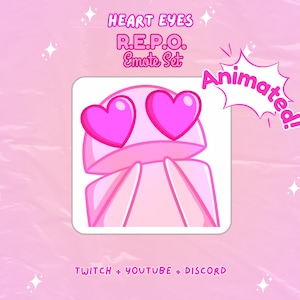 R.E.P.O Heart Eyes Animated Emote Twitch Youtube Discord Streams