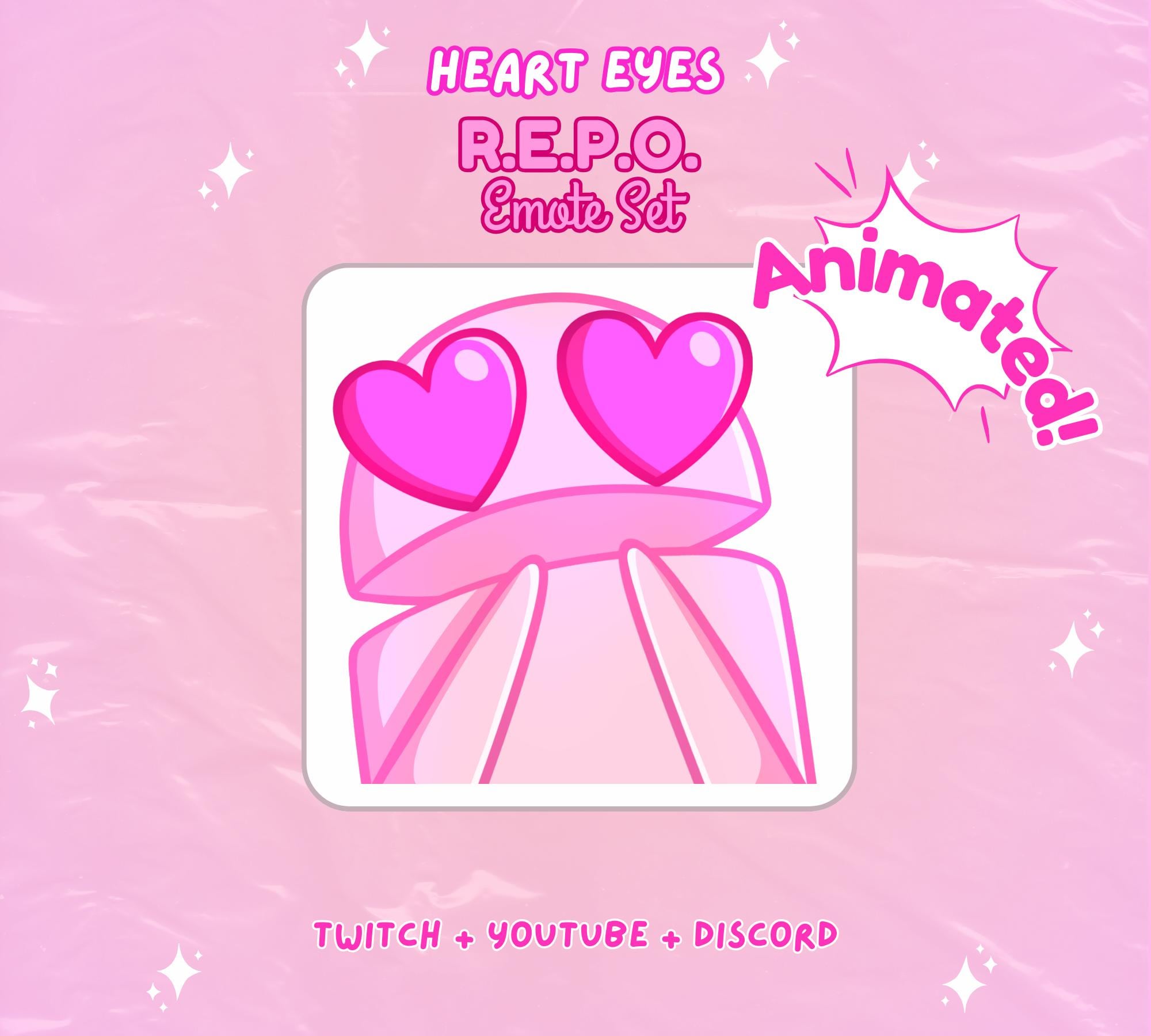 R.E.P.O Heart Eyes Animated Emote Twitch Youtube Discord Streams