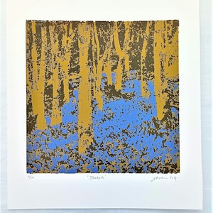 Silkscreen print &#39;Bluebells&#39; unframed