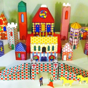 Princess Castle digitale download, kleurrijk papier knutselproject, uren plezier maken en uren plezier om ermee te spelen.