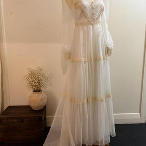 Amanda’s Dreamy vintage mid century 70s prairie wedding dress vintage wedding