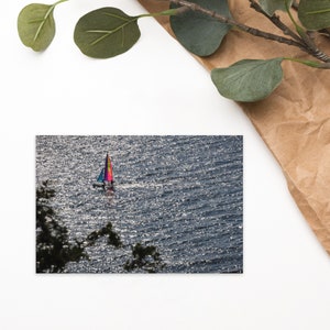 Door County Sailboat Carte postale 4x6