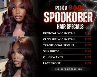 October Halloween Booking Flyer: DIY Salon Appointment Template (Canva)