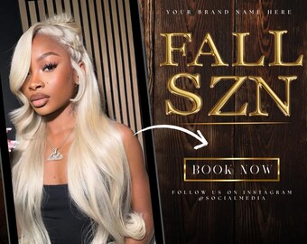 Fall Hair Flyer Social Media Templates: Salon & Stylist Canva Flyer (Digital Download)