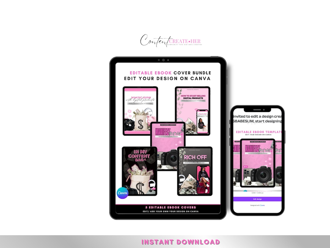 PLR Editable Ebook Cover Bundle, Ebook Cover Template, Ebook Cover