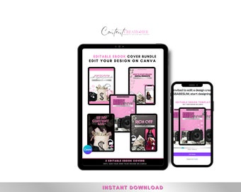 Editable Ebook Cover Bundle: DIY Canva Templates (Digital Template)
