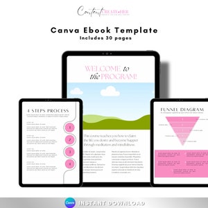 Ebook Template, Ebook Workbook Template, Ebook Design, Canva Worksheet, Course Template, Workbook