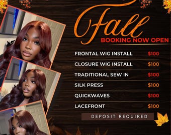 Fall Hair Flyer Social Media Templates: Salon & Stylist Canva Flyer (Digital Download)