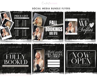 Editable Hair Flyer Template Bundle: DIY Canva Design (Digital Download)