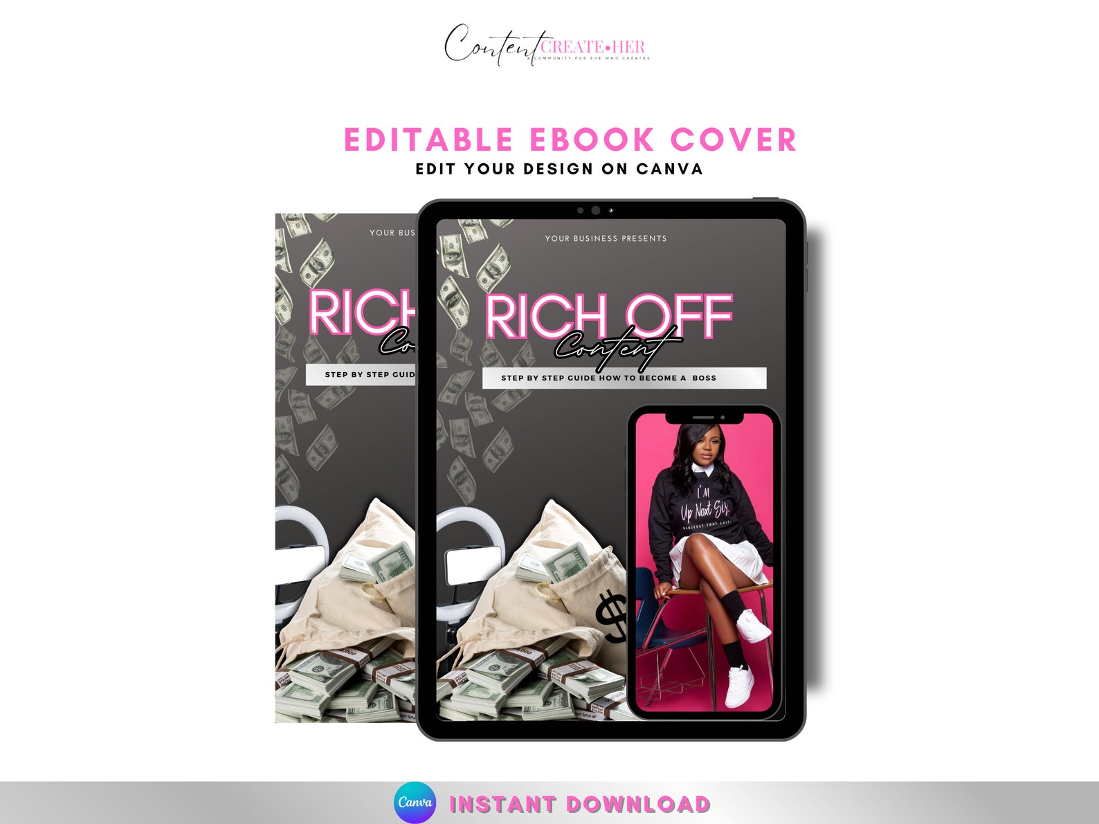 Ebook Cover, Ebook Cover Template, Ebook Template, Entrepreneur, DIY