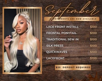 Fall Booking Flyer Template: DIY Canva Design (Digital Download)