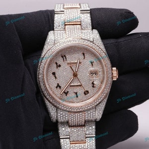 Men New Arrival 2023 VVS Moissanite Diamond Watch, Stainless Steel Watch, Handmade Setting Band Iced luxury Quality Moissanite Watch For Men