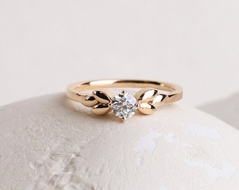 14k Yellow Gold Stunning 0.60 Ct White Round Cut Diamond Engagement Band| New Ring| Gift Band| Anniversary Gift Band| Propose Band