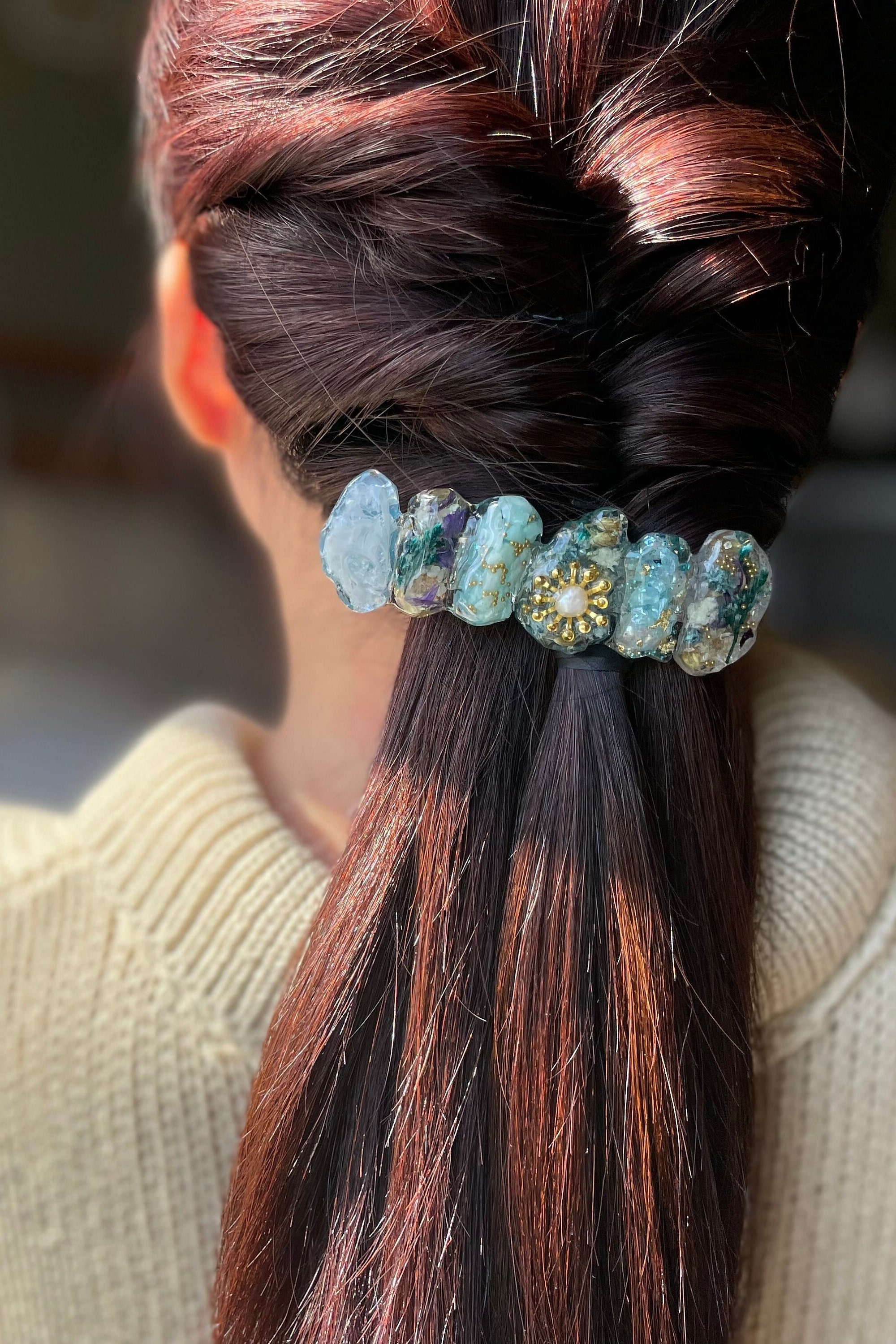 Hair Barrettes, Hair Clips, Wedding, Resin Hair Accessory, Gold Hair