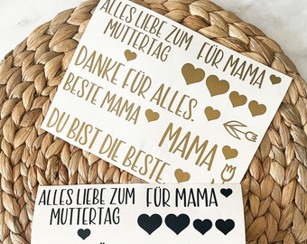 Stickerbogen für den Muttertag, Muttertag, Muttertagsdeko, Geschenk zum Muttertag, Beste Mama, Geschenkaufkleber für Muttertag, Vinylsticker