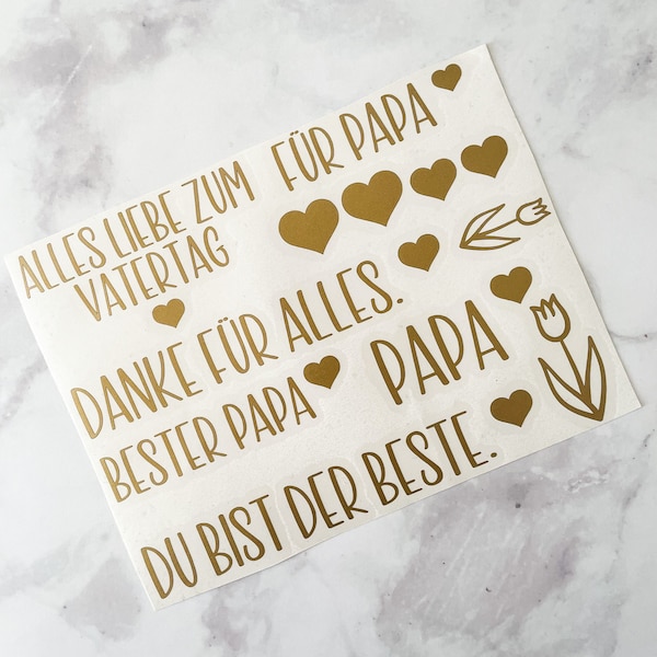 Stickerbogen für den Vatertag, Vatertag, Vatertagsdeko, Geschenk zum Vatertag, Bester Papa, Geschenkaufkleber für Vatertag, Vinylsticker