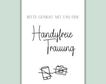 Unplugged Wedding Schild zum selbst ausdrucken | Aufsteller Handyfreie Trauung, Schild für Bilderrahmen, PDF Datei, Hochzeit Dekoration DIY