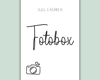 Fotobox Schild zum selbst ausdrucken | Hochzeitsschild, Fotobox Aufsteller, Schild für Bilderrahmen, PDF Datei, Hochzeit Dekoration DIY