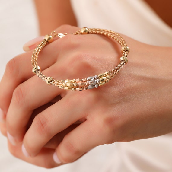 18 Kt Gold Plated 3 in 1 Chunky Viper Bracelet – Inaya Accessories