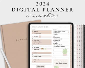 2024 Digital Planner, GoodNotes Planner, Tagesplaner, Wochenplaner, Monatsplaner, Digitaler Planer 2024, 2024 Kalender, iPad Planner