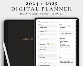Digital Planner, Daily Planner, Weekly Planner, 2024 Digital Planner,   GoodNotes Planner, Monthly Planner, 2024 2025 Planner, Minimalist
