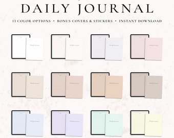 Digital Daily Journal, Dotted Journal, Notebook Journal, Lined Journal, Daily Journal for GoodNotes,  Notability, Digital Diary