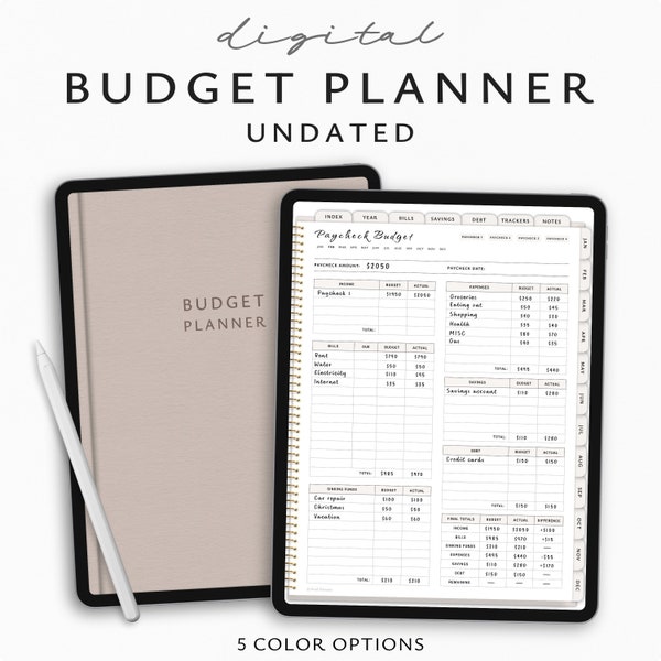 Digital Budget Planner, Paycheck Budget Planner, Financial Planner, Monthly Budget, GoodNotes Planner, Savings Tracker, Budget Planner