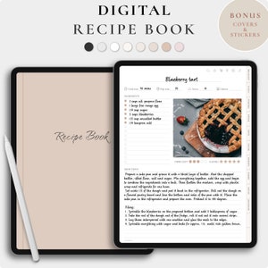 Digital Recipe Book for Goodnotes, Recipe Journal, Digital Cookbook, Recipe Planner, Recipe Book Template, Recipe Book