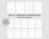 Minimalist A5 Planner Inserts Bundle: Daily, Weekly, Monthly (Printable PDF Download)