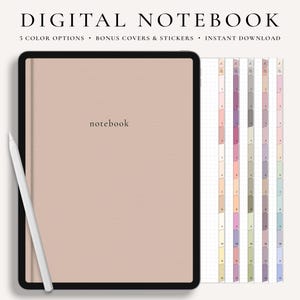 GoodNotes Digitales Notizbuch: Minimalistisches Studenten Journal mit Tabs (PDF-Dateien)