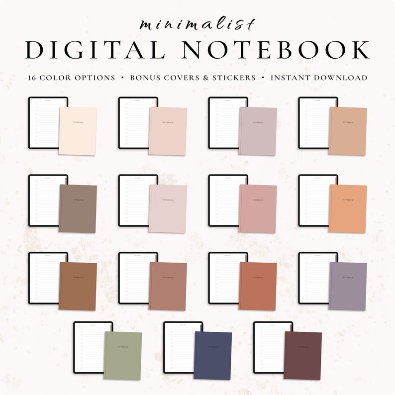 digital notebook, goodnotes template, goodnotes notebook, digital journal, lined notebook, digital stickers, digital covers, digital planner, notes template, undated planner, digital notes, digital notebooks, beige