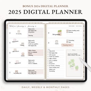 2025 Digital Planner: Daily, Weekly, Monthly (GoodNotes, Notability)