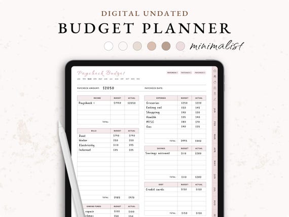 Digital Paycheck Budget Planner: GoodNotes Financial Tracker (Digital Download)