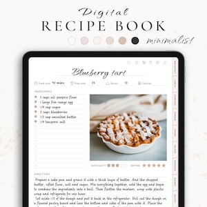 Digitales Rezeptbuch für GoodNotes, Notability, Rezeptbuch, Rezeptbuch, Meal Planner, Rezeptbuch Template