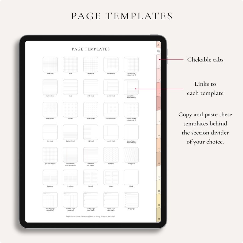 digital notebook, digital journal, minimalist notebook, goodnotes notebook, digital template, planner template, notebook journal, student notebook, portrait notebook,  digital planner, notebooks digital