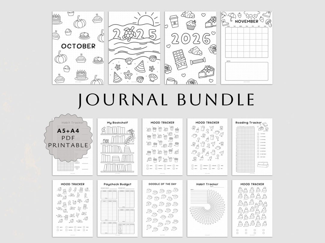 Journal Bundle: A5 & A4 Printable Planner Pages, 2025 2026 Planner ...