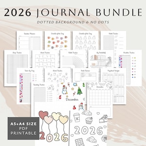 Agenda digital 2026 con páginas imprimibles, tamaño A5 y A4, incluye hojas de recambio (descarga instantánea).