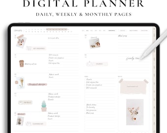 Digital Planner, Undated Planner, GoodNotes Planner, Weekly Planner, Daily Planner, Monthly Planner, All-in-one Planner