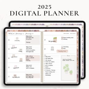 2025 Digitaler Planer, Tagesplaner, GoodNotes Planer, Wochenplaner, Monatsplaner, 2025 Planer, Minimalistisch, 2025 Digitaler Planer