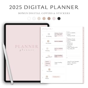 Digitaler Planer 2025, Wochenplaner, Monatsplaner, Goodnotes-Planer, Minimalistischer Planer, Einfacher Planer, Jahresplaner, Planer 2025