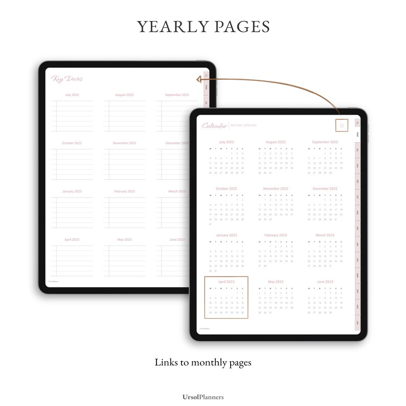 Digital Planner 2022 2023 Weekly Planner Monthly Planner Etsy