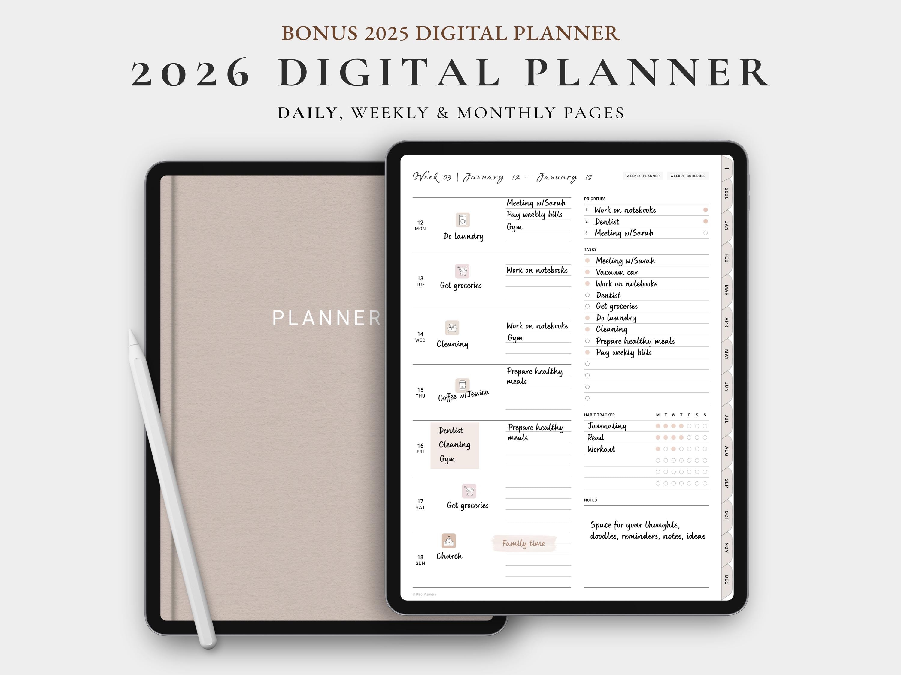 2026 Digital Planner for Goodnotes: Weekly, Daily, Monthly (digital ...